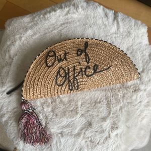 Rebecca Minkoff straw “out of office” clutch